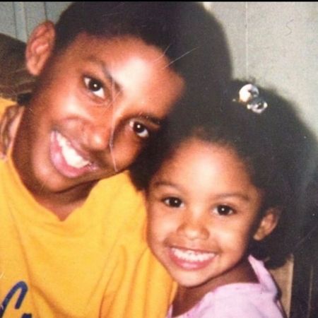 A childhood picture of Ari Fletcher and her late brother Kyle 'KJ' Jamison.